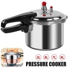 Image of 3/7/9 Litre Home Dual Handle aluminum Pressure Cooker Kitchen Catering Cookware