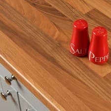 Image of Walnut Block Laminate Kitchen Worktops 38mm, Wood Worktop Effect Edging Included