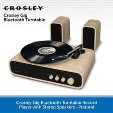 Image of Crosley Gig Bluetooth Turntable Record Player with Stereo Speakers - Natural