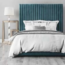 Image of Grace Multi Panel Plush Fabric Upholstered Bed Frame 4'6 Double 5ft King Size