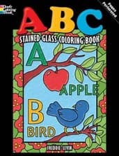 Image of ABC STAINED GLASS COLORING BOOK (DOVER STAINED GLASS By Freddie Levin BRAND NEW