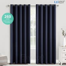 Image of EAREST Eyelet Blackout Curtains PAIR Thermal Ring Top Ready Made Luxury Panel
