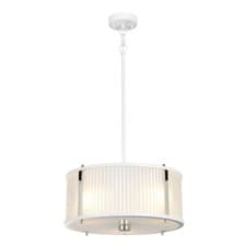 Image of 3 Bulb Ceiling Pendant White Satin Painted / Highly Polished Nickel LED E27 60W