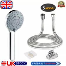 Image of Universal Shower Head Set 5 Mode Function Chrome Handset 1.5 Meter Hose Pipe