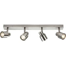 Image of Quad 4 Bar Ceiling Spotlight 4 x GU10 Knightsbridge CSP4 BLACK BRASS CHROME