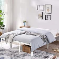 Image of Double Bed Frame 151x190 cm,Metal Double Bed Frame with Steel Slat Support Omfik