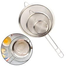 Image of 3X Fine Mesh Strainer With Handle Stainless Steel Sieve For Kitchen Cooking