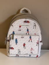 Image of Michael Kors Adina Jet Set Ladies Backpack Mk Logo White Multi Colour NWT