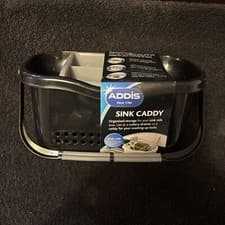 Image of Addis Premium Sink Cutlery Draining Storage Caddy Black / Grey 12 x 24 x 20.5 cm
