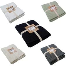 Image of Olivia Rocco Florian Cotton Throw Blanket Checked Design Sofa Bed Cover 180x250