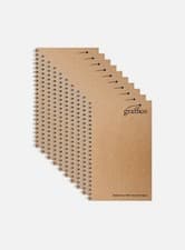 Image of Graffico Wirebound Notebook 160 Pages A4 (Pack of 10) EN07340 100% Recycled