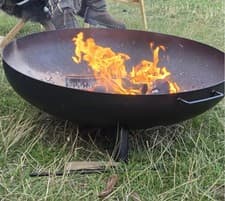 Image of Garden Fire Pit Outdoor Patio Camping Iron Bowl Log Burner Heater Round Firepit