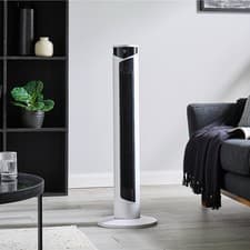 Image of GEEPAS 37" Oscillating Tower Fan Digital Display with Remote Cooling Fan, Black