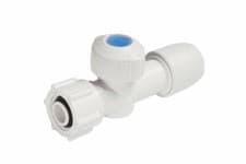 Image of Wavin Hep2O 15mm x 1/2in Push-Fit Straight Service Valve White Plastic HX18/15W