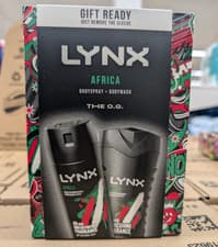Image of LYNX Africa Duo Gift Set, Body Wash & Deodorant Body Spray for his daily routine