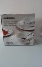 Image of Sabichi 12 piece confetti navy dinner set 