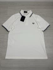 Image of Fred Perry Made In England Polo Shirt XL 42 White Brand New With Tags
