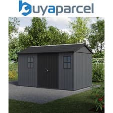 Image of Keter Newton Plus 13 x 7.5ft Outdoor Garden Storage Shed Grey Wood Effect Resin
