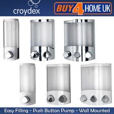 Image of Croydex Euro Soap Shower Gel Bathroom Pump Dispenser Wall Mounted Aviva