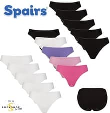 Image of Womens Bamboo Briefs, Mid Rise, High Leg Underwear, 5 Pack, Multipack - Spairs