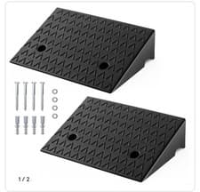 Image of Costway Portable Curb Ramp with Predrilled Holes and 4 Expansion Bolts 2 Pack