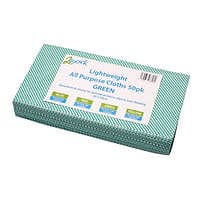 Image of 2Work Lightweight All Purpose Cloth 600x300mm Green (Pack of 50) CPD30023