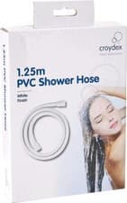 Image of Croydex PVC 1.25m White Reinforced Shower Hose Standard 7mm Bore AM168622