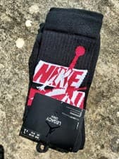 Image of NIKE LEGACY Air Jordan Black Key Zone Cushioning SOCKS UK 8-11 42-46 box25