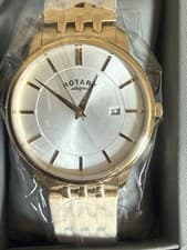 Image of Rotary Men's Gold Plated Stainless Steel Bracelet Watch. GB03105/06