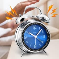 Image of Super Loud Alarm Clock Twin Bell Alarm Clock Non Ticking Quartz with Night Light