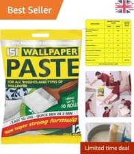 Image of Versatile Wallpaper Adhesive: Use with All Types - 12 Pints, Fast Drying Formula