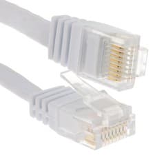 Image of FLAT CAT6 Ethernet LAN Patch Cable Low Profile GIGABIT RJ45  6m WHITE
