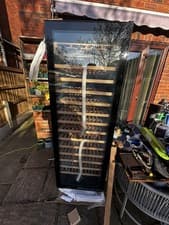 Image of Wine Cooler Fridge Built-In Glass Door Drinks Fridge Chiller 165 Bottles Black