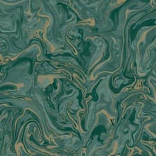 Image of Fine Decor Liquid Marble Wallpaper Abstract Metallic Gold Emerald Green FD43058