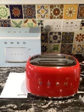 Image of SMEG TSF01RDUK 2 Slice Wide-Slot Toaster - Red