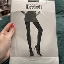 Image of Rare! Wolford Rosemary 40 Tights Black Large BNIP