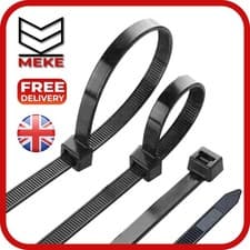 Image of White Black Cable Ties Zip Ties Nylon Wraps Small Thin Long Thick Heavy Duty Tie