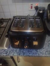 Image of Kenwood TFP09.000BK 4 Slice Toaster Defrost Functions 1800w Midnight Black