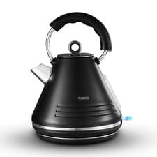 Image of Tower T10074BLK Ash Rapid Boil 1.7L Black Pyramid Kettle with Easy Open Lid