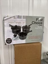 Image of Pendeford First Choice Non-stick Sauce Pan Set, 3 Piece with lids