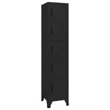 Image of Locker Cabinet Black 38x40x180 cm Steel