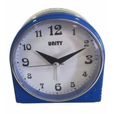 Image of BEEP ALARM CLOCK 9CM IN BLUE WITH SWEEPING SECONDS HAND AND SNOOZE