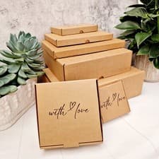 Image of With Love-Empty Gift Favour Heart Box. Mini Small Medium Large Shipping Boxes