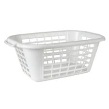 Image of ADDIS LAUNDRY BASKET BLACK RED METALLIC LIEN WHITIE SQUARE RECTANGULAR