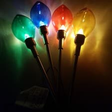 Image of Christmas Stake Lights Multicoloured Battery Timer Garden Decoration CO Bulb 