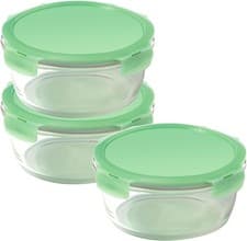 Image of LocknLock Eco Ovenglass Glass Food Containers with Lids Set of 3 - Airtight, Le