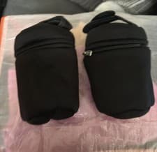 Image of 2 x Tommee Tippee Closer to Nature Insulated Bottle Bags Carriers Black