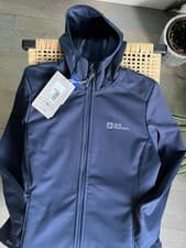 Image of Jack Wolfskin Women's Windhain Coat Size Large Night Blue