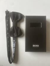 Image of Hugo Boss Black Silk Bow Tie, One Size, Made in Italy