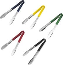 Image of Silicone Kitchen Tongs 12" Stainless Steel Handle Cooking BBQ Serving Salad